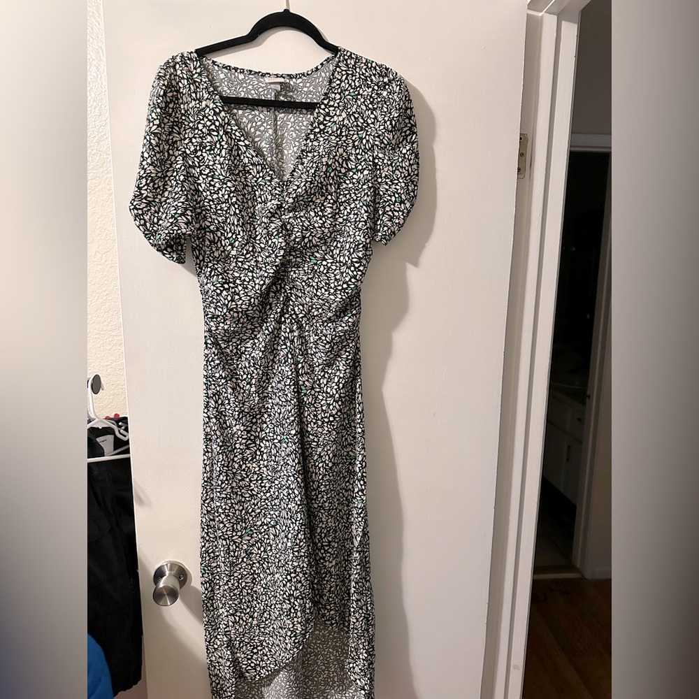 Women's Crepe Short Sleeve Midi Dress